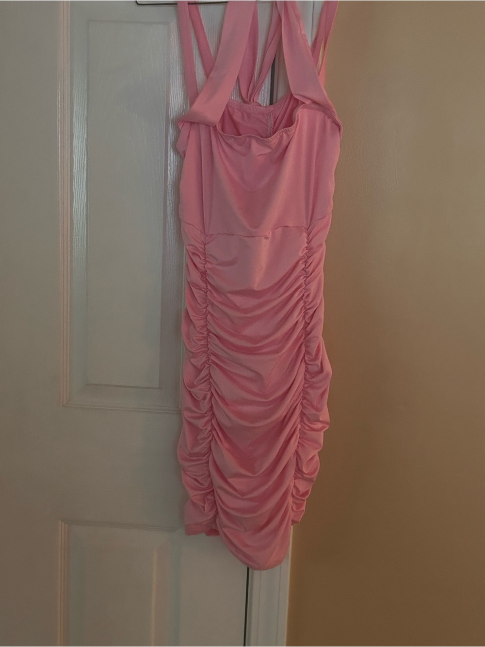Pink Ruched Bodycon Dress - Women